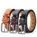 Needle buckle leather belt for men cowhide punch belt for young casual_viptrois.com