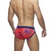 UXH Men's Striped Front And Back Cartoon Patchwork Fashion Sexy Red Swim Trunks Beach Triangle Briefs For Men_viptrois.com