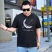 Large Size Men's Spring And Summer New Short-sleeved T-shirt Men's Black Thin Elastic Casual V-neck T-shirt Men's Middle-aged And Young Clothes_viptrois.com