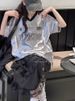 Short Sleeve T-Shirt For Men And Women Summer Relaxed Versatile Casual Letter Print Sweatshirt Top_viptrois.com