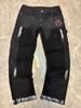Men's Clothing European And American Style Men's Y2K Patchwork Painted Print Fashion Straight Leg Jeans_viptrois.com