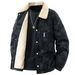 2025 Winter Velvet Warm Lamb Wool Jacket Retro Trend Lapel Cotton Clothes Men_viptrois.com