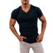 Men's Quick Drying Breathable V Neck T-Shirt Solid Color Running Sports Casual Sweat Wicking Short Sleeve Top In Black Gray Khaki_viptrois.com
