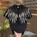 Men's Clothing New Summer Luxury Embroidered Rhinestone Versatile Wide Sleeve Men's Fashion Angel Wing Short Sleeve T Shirt_viptrois.com