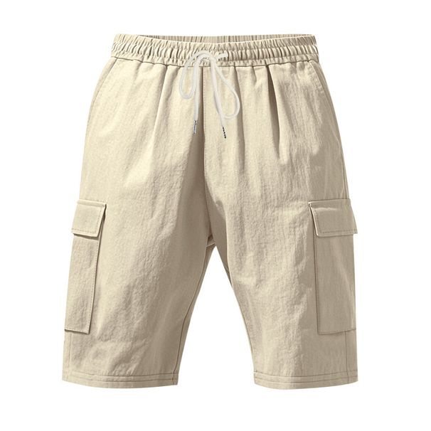 Men's Linen Cargo Shorts – Relaxed Fit, Multiple Pockets, Breathable & Lightweight For Summer (S-XXXL, 7 Colors)_viptrois.com