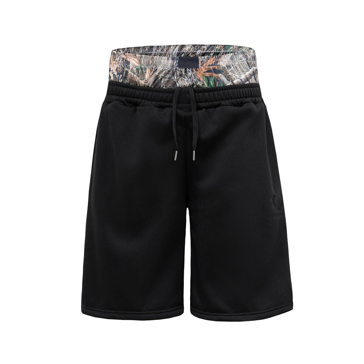 Men's Camouflage Patchwork Sweatpants American Street Style Waistband Hip Hop Casual Embroidered Five Point Shorts_viptrois.com
