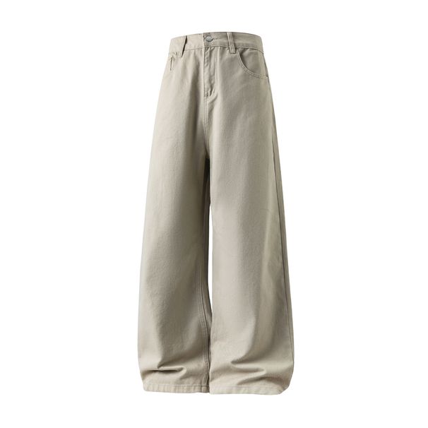 Men's Clothing Twill Slightly Wide Loose Straight Casual Pants Men's Autumn New Textured Cotton Semi Elastic Trendy Brand Retro Long Pants_viptrois.com