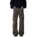 Men's Clothing overalls heavyweight multi pocket tie dye design jeans spring and autumn men and women straight pants_viptrois.com