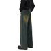 Men's Clothing High Street Washed Old Fashion Jeans Mopping Style Cleanfit Loose Straight Pants_viptrois.com