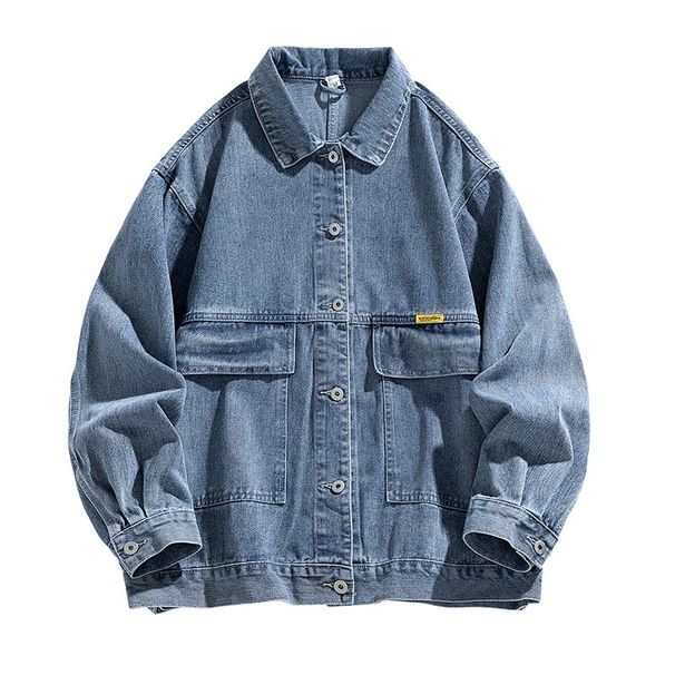 Pulse Pulse New Spring Summer Hong Kong Style European American Street Trend Korean Version Long Sleeve Washed Men's Denim Jacket_viptrois.com