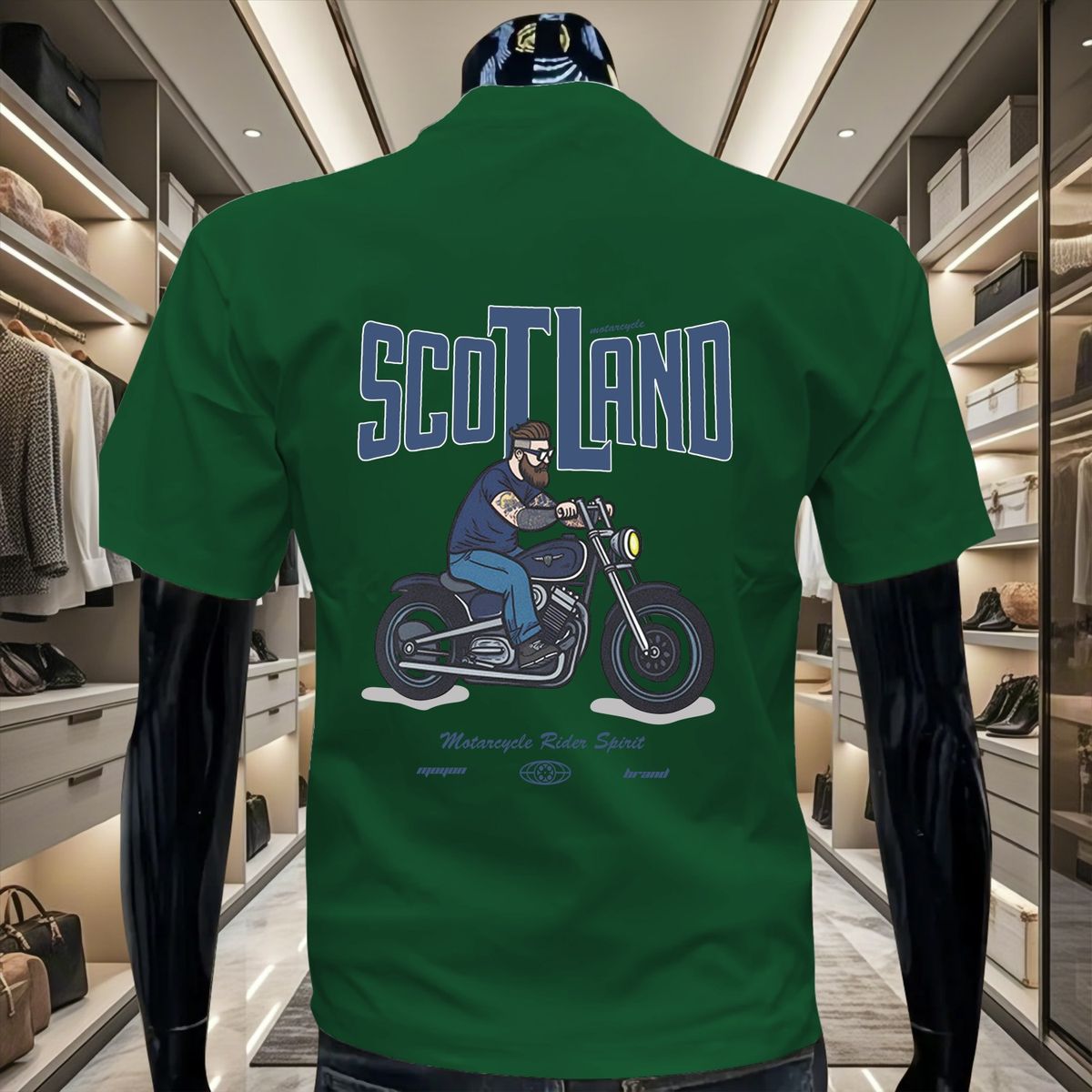 Trendy Motorcycle Printed Loose Short Sleeved Summer American High-end Trend Versatile Pure Cotton Men's T-shirt_viptrois.com