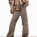 Men's Clothing Retro Maillard Brown Multi Pocket Workwear Jeans High Street Straight Flared Cleanfit Pants_viptrois.com
