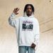 American High Street Style Letter Print Fleece-lined Autumn And Winter Hooded Sweatshirt, Trendy Loose-fitting_viptrois.com