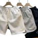 Men's Trendy Brand Split Hem Capri Pants Mid Length Casual Shorts Style Summer Wear_viptrois.com