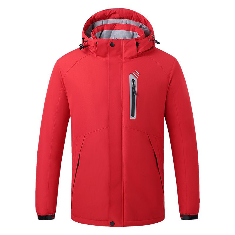 Men's smart heating jacket men's USB charging heater plus fleece thickened ski coat_viptrois.com