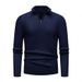 Men's Semi-Zip Knit Sweater Stand Collar Slim Fit Pullover Breathable Polyester Winter Casual Sweater For Business Travel_viptrois.com