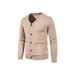 Men's Slim Fit V-Neck Knit Cardigan - Lightweight Solid Color Sweater, Casual & Versatile Thin Pullover For Spring & Autumn_viptrois.com