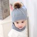 Baby clothing Winter bib set acrylic hairball baby cap_viptrois.com
