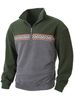 Men's Clothing Casual Long Sleeved Brushed Half Zip Jacket Men's Brushed Long-Sleeve Half-Zip Jacket Slim Fit Casual Windproof Pullover Top_viptrois.com