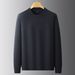 2025 Autumn New Men's Warm Plus Size Sweater Knitted Solid Color Long Sleeve Knitwear Base Sweatshirt_viptrois.com