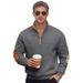 Men's Fleece-Lined Patchwork Zipper Hoodie - Stand Collar, Loose Fit, Winter Casual Pullover (Navy, Black, Army Green, Light Gray, Dark Gray, Camel)_viptrois.com