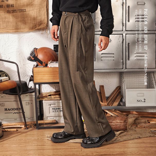 Men's Clothing New Loose Casual Pants Men's Korean Style Trendy All Match Pants Summer Thin Style Wide Leg Mopping Trousers_viptrois.com