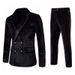 Men's Clothing autumn and winter new men's high end velvet gold rimmed double breasted suit dress performance suit men_viptrois.com