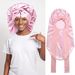 Baby Sleeping Cap Bow Elastic Ribbon Silk Children's Satin Hat Bonnet_viptrois.com