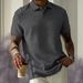 Minimalist Button-Up Short Sleeve Shirt – Men's Solid Color Casual Polo (Breathable Cotton, 6 Colors, S-XXXL) – Everyday Essential For Work & Leisure_viptrois.com