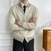 Autumn And Winter New Cardigan Sweater Men's Coat Jacket Contrast Color Stand Collar Business Warm Foreign Trade Cross Border Wholesale_viptrois.com