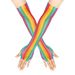 Rainbow Hollow Elastic Mesh Sexy Long Party Colorful Fishnet Gloves_viptrois.com
