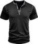 2025 Henley Uomo Manica Corta Vintage Bottoni Palestra Muscle Fit T Estiva Tinta Unita Golf Informale Traspirante Soffice_viptrois.com