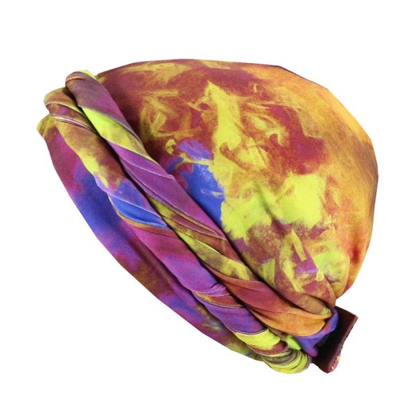 New women's colorful twist tail hat velcro adjustable pullover hat hot sale African turban hat_viptrois.com