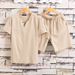 Men's Clothing Men's Short Sleeved Shorts Suit Summer Cotton And Linen Two Button Large Size Solid Color Men's T Shirt Two Piece Suit_viptrois.com