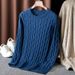 Men's Classic Crewneck Sweater – 100% Cotton, Timeless Cable Knit, Relaxed Fit For Everyday Elegance (Black/Navy/Green/Blue)_viptrois.com