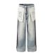 Men's Clothing Retro Reverse Wear Design Jeans Men's Loose Wide Leg Casual Straight Pants_viptrois.com