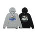 American High Street Style Floral Gray Letter Print Fleece-lined Autumn And Winter Hooded Sweatshirt, Trendy_viptrois.com