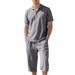 Men's Clothing Men's Linen Blend Polo Shirt & Shorts Set - Breathable Summer Outfit With Relaxed Fit_viptrois.com