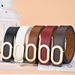 New Simple Versatile Oval Men Fashion Alloy Buckle Women's Belt Ins Style For Dresses And Jeans_viptrois.com