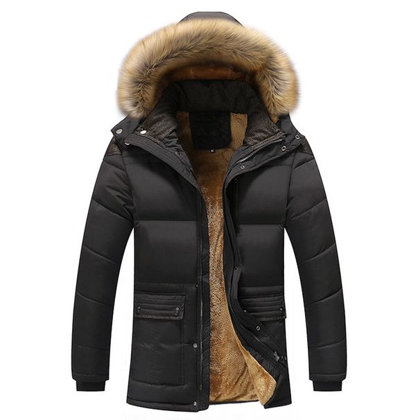 Men's Detachable Hood Winter Jacket With Fleece Lining, Zip-up Front, And Flap Pockets – Long Coat In Brown, Khaki, Black, Navy, Coffee_viptrois.com