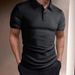 Men's Clothing Men's T Shirt Shirt Collar Summer Solid Color Short Sleeve_viptrois.com