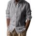Men's Clothing Shirt Cotton And Linen Long Sleeved Stand Up Collar Breathable Henry Collar Casual New Chinese Style Tops Men_viptrois.com