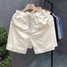 Men's Clothing Summer Stylish White Shorts For Men Trendy Thin Ice Silk Pants Men's Slim Straight Outer Wear Five Point Small Trousers_viptrois.com