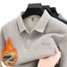 1 Two-Piece Sweate, Autumn And Winter, Fleece-Lined, Thickened, Middle-Aged Dad's Casual Warm Top, Base Shirt_viptrois.com