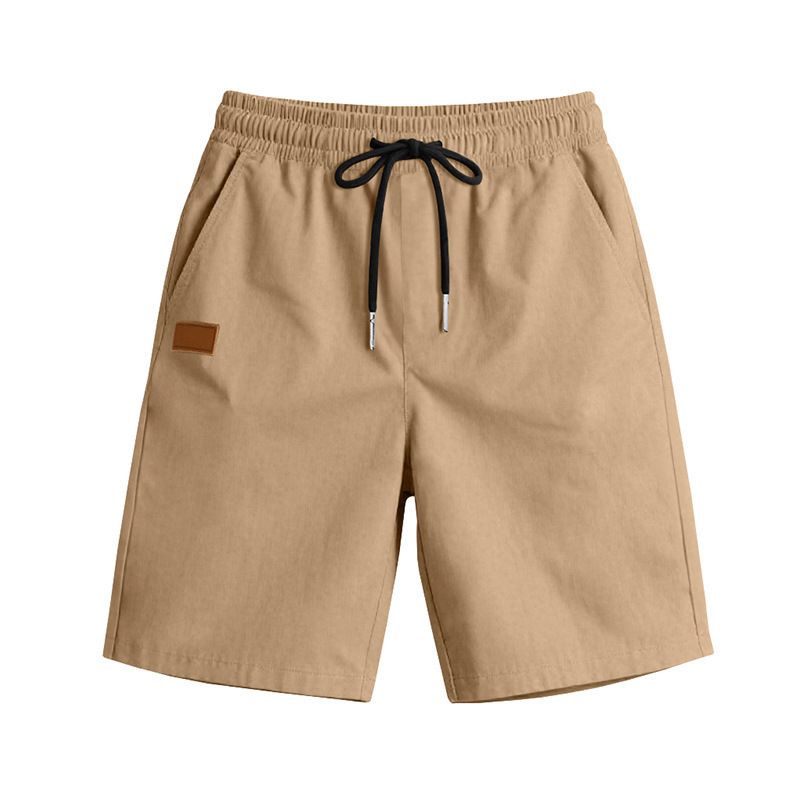 Men's Cotton Linen Shorts Straight Leg Solid Color Breathable Drawstring Elastic Waist Daily Beach Casual Five Point New_viptrois.com