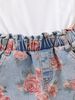 Mother & Kids Cross-border Cute Girls Jumpsuit Suspender Pit Denim Print Suit Wholesale Dropshipping_viptrois.com