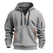 Autumn Winter Hoodie Zipper Multi-Pocket Pullover Men's Sports Casual Jacket European Size_viptrois.com