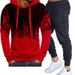 men's clothing new style hooded printed sweatshirt and sweatpants casual loose fit set_viptrois.com