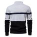 Pure 2024 Autumn Winter New European Size Cross-Border Stand Collar Men's Sweater Half-Zip Color Block Knitwear Quality_viptrois.com