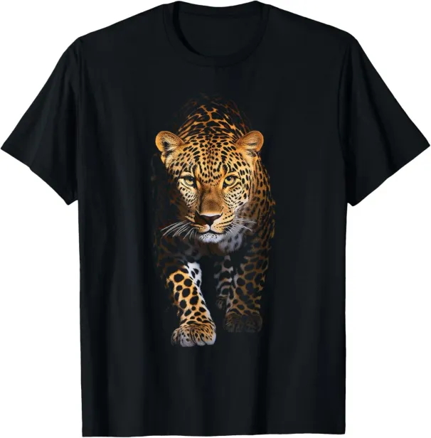 Leopard Portrait Animal Illustration Art Leopard T-Shirt Mens Womens Tees Top_viptrois.com